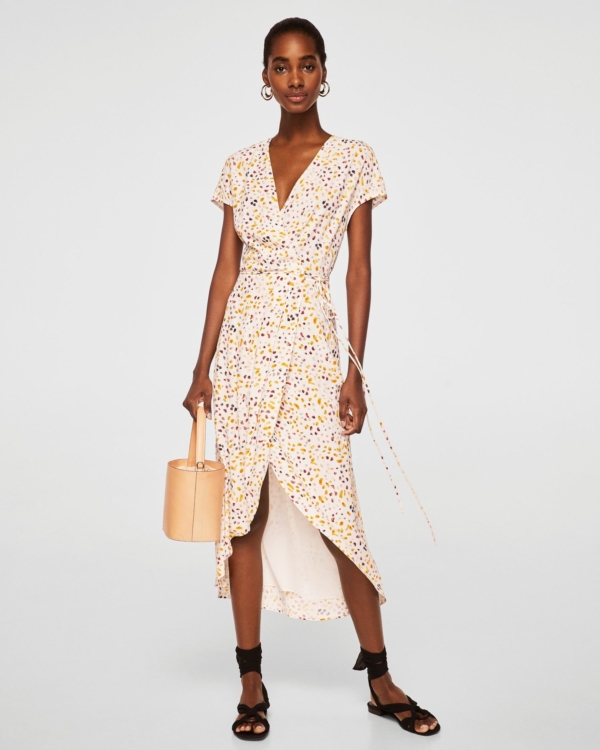 Asymmetrical satin dress