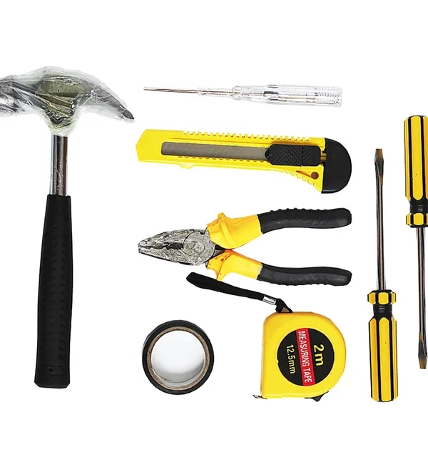 8 PCS Professional Tool Set with Storage Box | YL-8009A Model |  Durable Home Repair & DIY Toolkit |  Organized Plastic Storage Box