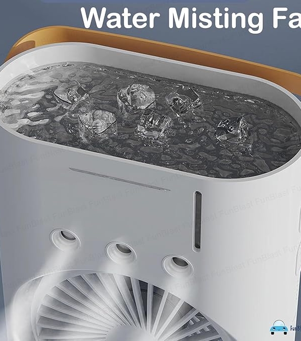 Mini Double Head Mist Fan with LED Light & Humidifier | Portable USB Air Cooler for Home Office Travel