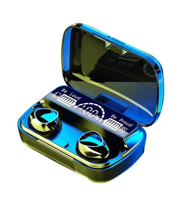 M10 Damix V 5.3 Bluetooth Wireless Earbuds with LED Display, Touch Control, and Long Battery Life