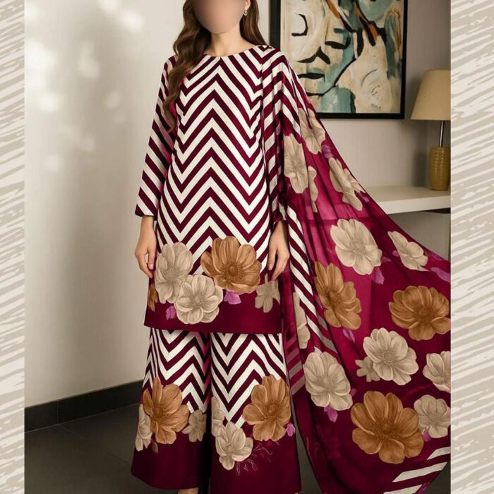 Nishat Maroon And Golden