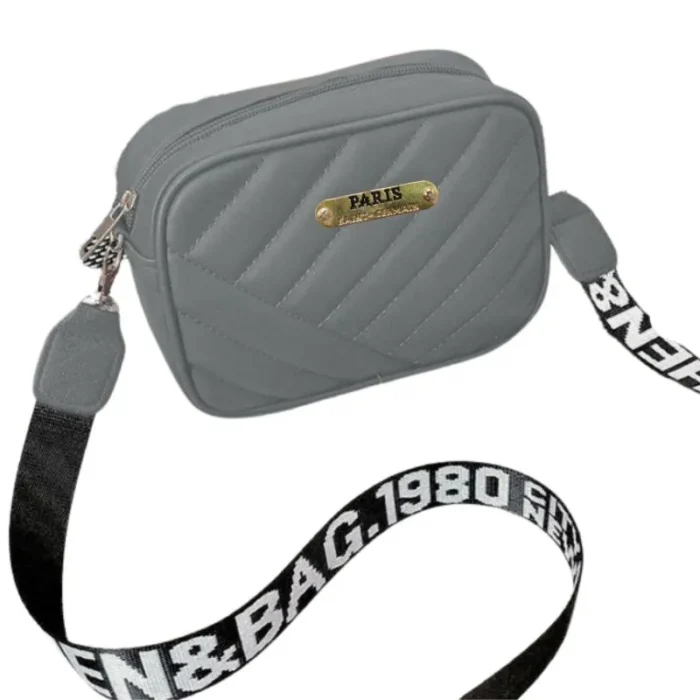 Gray Leather Handbag for Girls