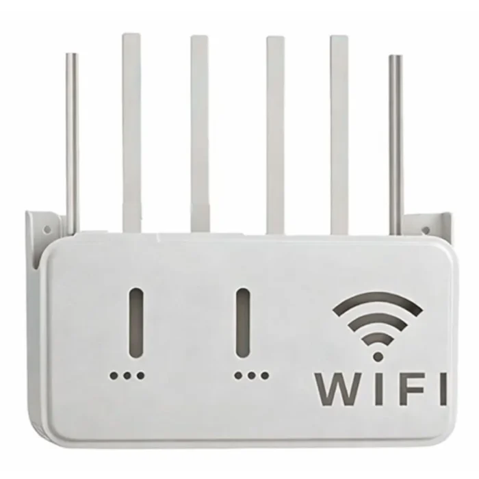 WiFi Router Storage Box & Wall Mount Shelf  Universal Cable Organizer | Space-Saving Holder for Modem, Set-Top Box & Smart Devices | Home & Office Use