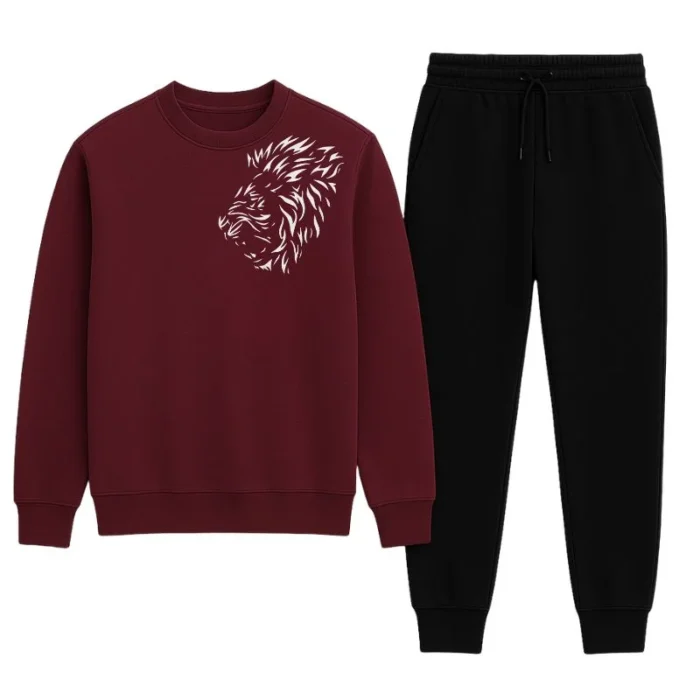 LION Printed Tracksuit Sweatshirt & Trouser  | Warm & Comfortable Winter Wear