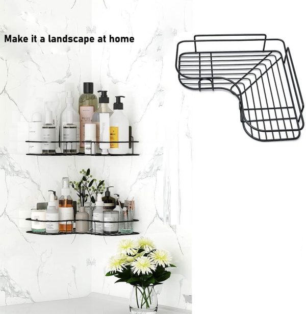 Wall Corner Rack | Multipurpose Kitchen & Bathroom Corner Organizer | Metal Shelf Wall Mount Storage Rack