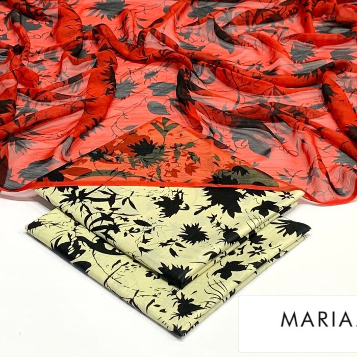 Coral Red and Lvory Cream