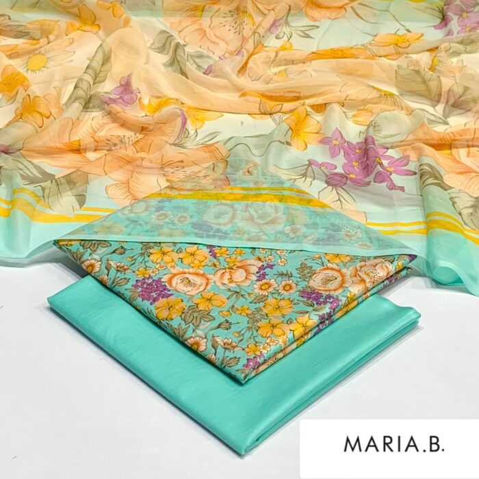 Mint Aqua and Floral Peach