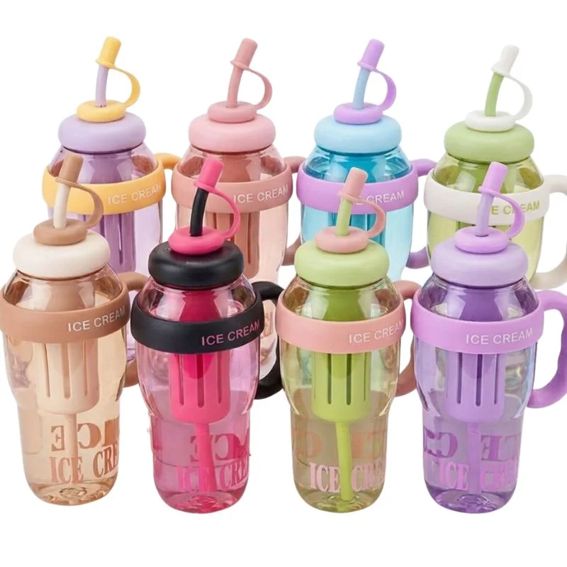 Ice Cream Water Bottle with Straw & Tea Infuser | 1400ml | Random color - Image 6