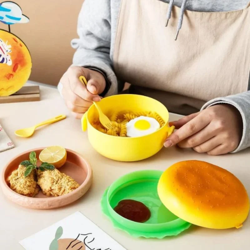 Hamburger Shaped Kids Lunch Box - Image 4