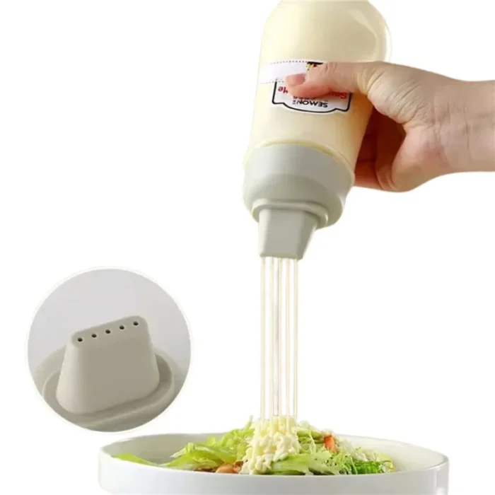 5 Hole Squeeze Sauce Bottle | Black Cap