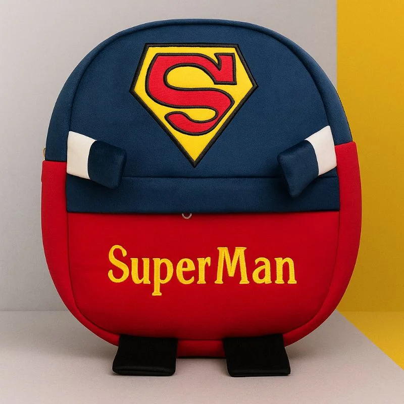 Cute Plush Superman Character Backpack | Gift for Kids - Image 3