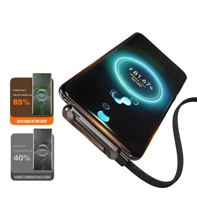 USB-C Fast Charging Cable with Foldable Phone Stand - Image 7