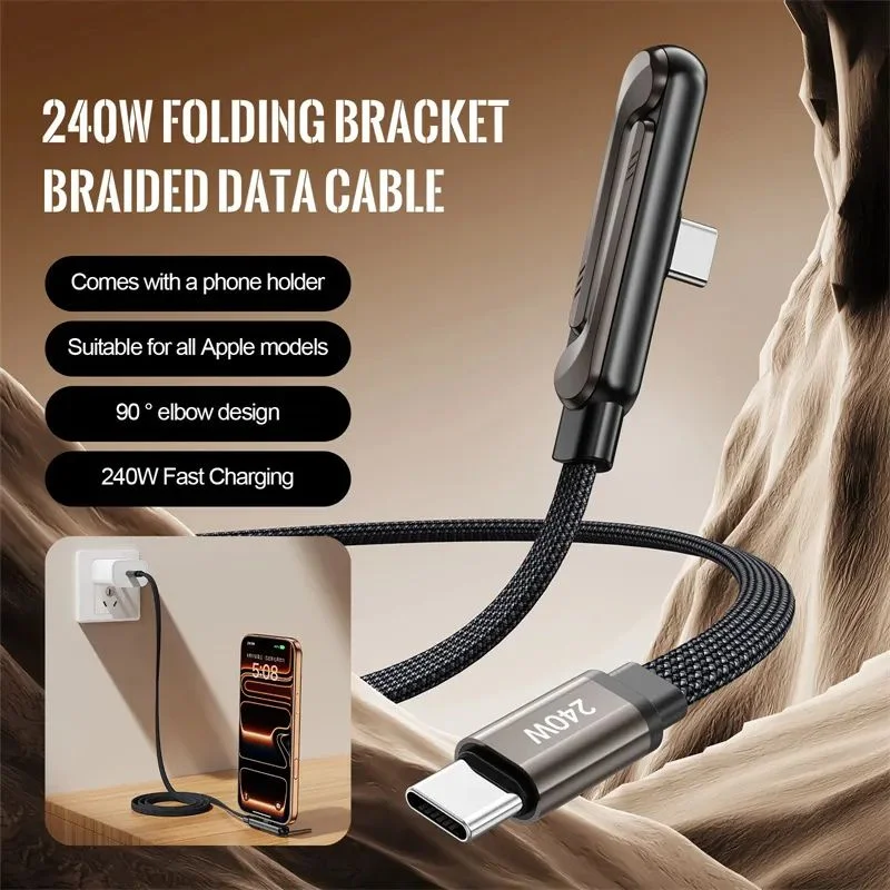 USB-C Fast Charging Cable with Foldable Phone Stand - Image 6