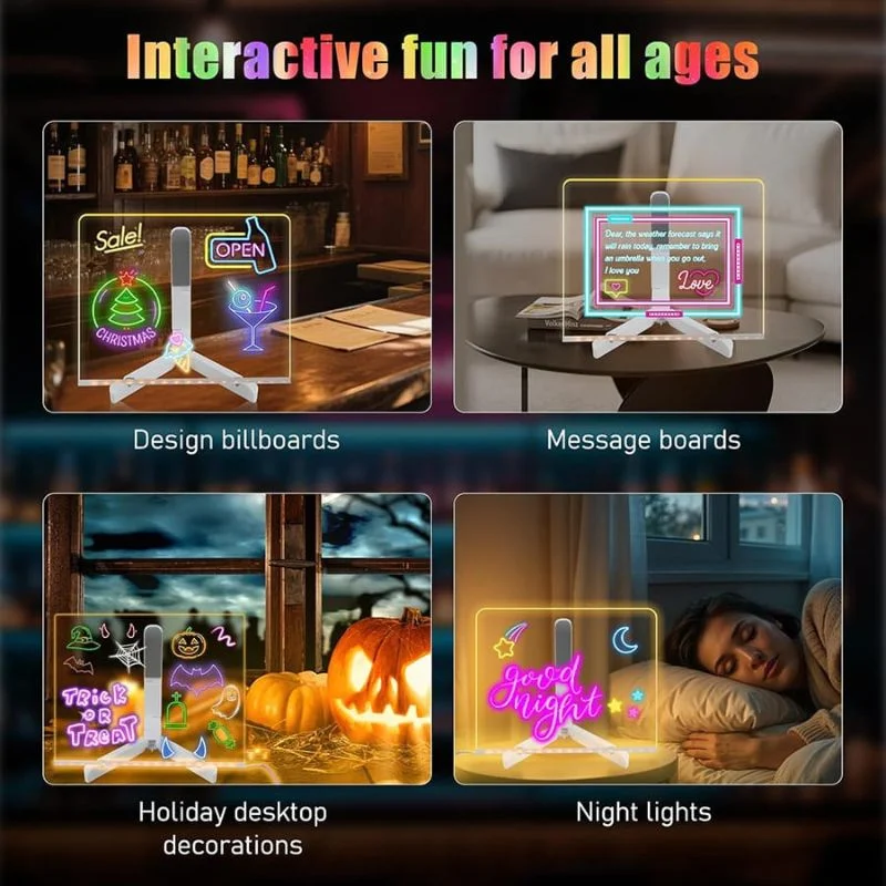 LED Acrylic Writing Board with USB Light - Image 4