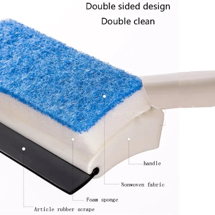 2-in-1 Foam Window Wiper & Glass Cleaner | Rubber Squeegee with Foam Sponge | Car Windshield, Mirror & Kitchen Glass Cleaning Brush