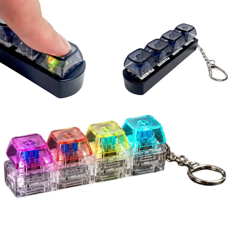 4-Key Mechanical Keyboard Keychain | Random Color