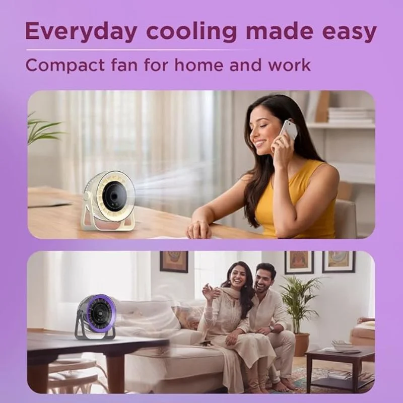 Desktop Circular Rechargeable Fan with 360° Adjustable Airflow - Image 8